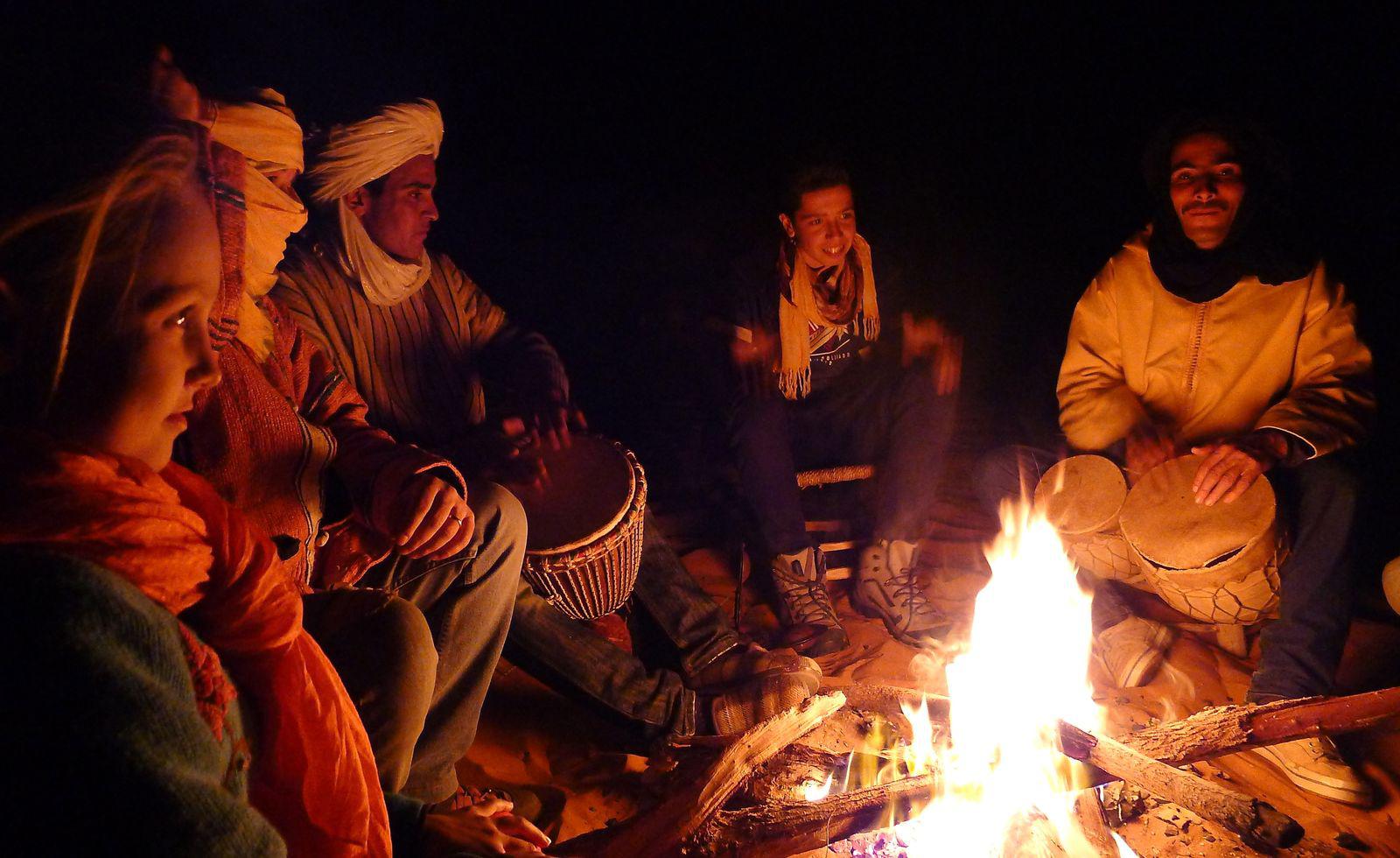 Traditional Music Around Campfire
